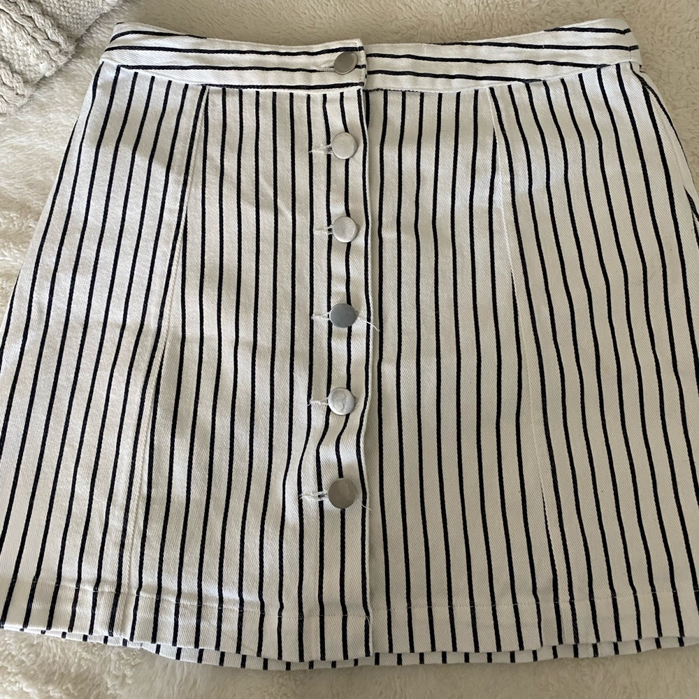 Striped Button Up Skirt! Barely worn